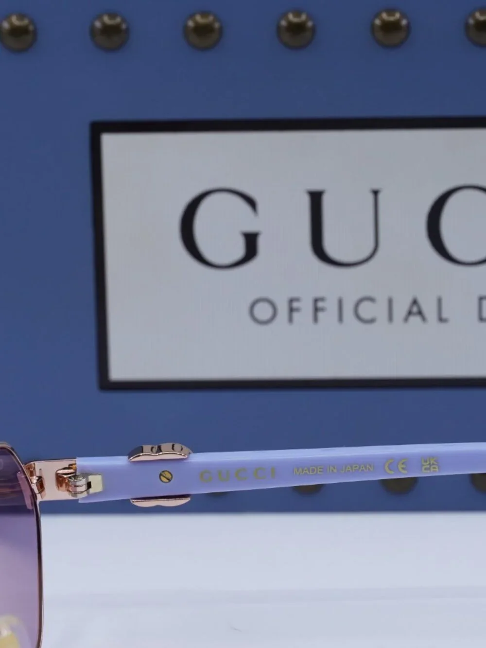 Gucci GG1593S 004 Oval Sunglasses - Rose Gold/Lilac with Flash Electric